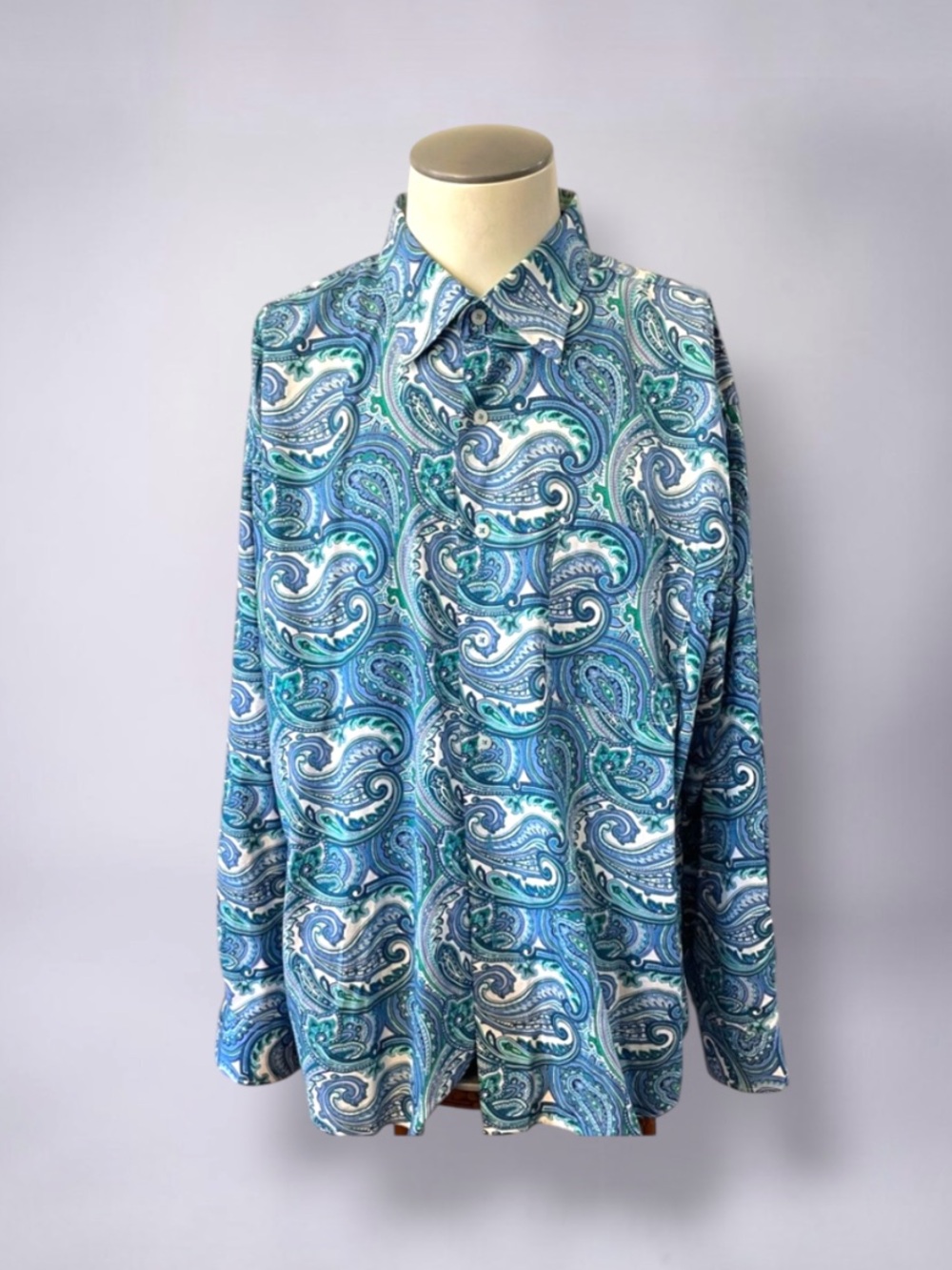 ALAN FLUSSER WEARABLE
ART LONG SLEEVE PAISLEY SHIRT
SIZE XXL